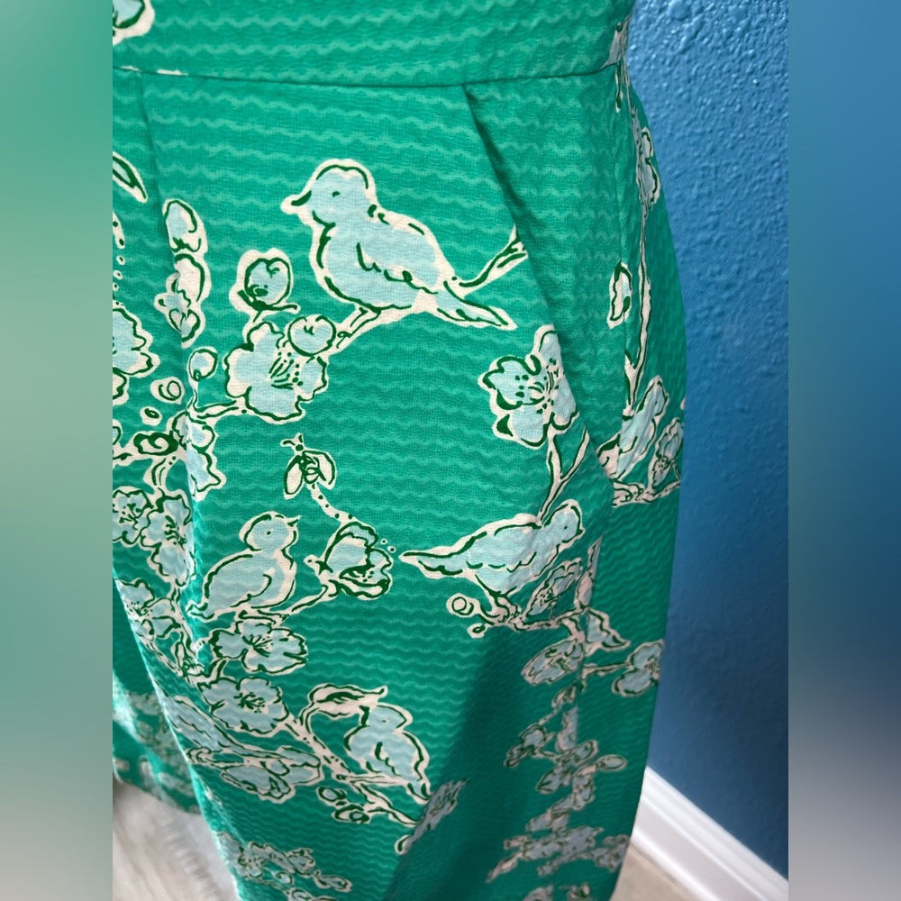Lilly Pulitzer Parker Mini Dress Birds and the Bees Print in Lagoon  Size 6 - Picture 4 of 7